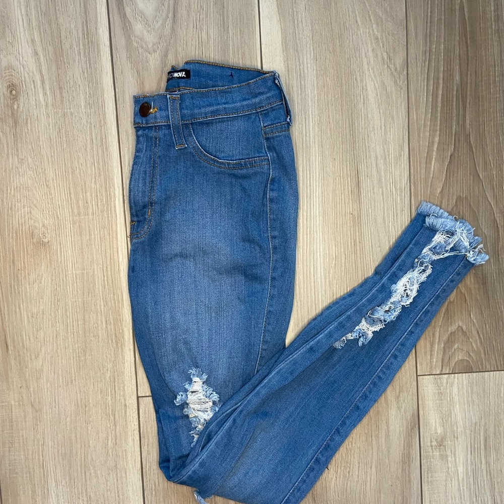 Fashion Nova High Waisted Ripped Jeans - Picture 7 of 8